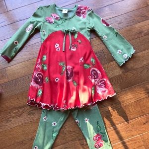 Girls sz. 4 Indygo Artwear swing top and leggings